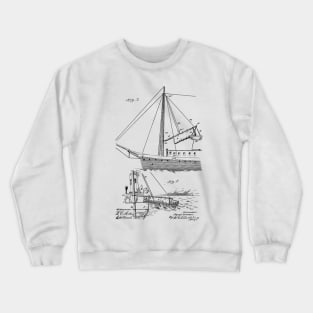 Life Saving Apparatus for Boat Vintage Patent Hand Drawing Crewneck Sweatshirt